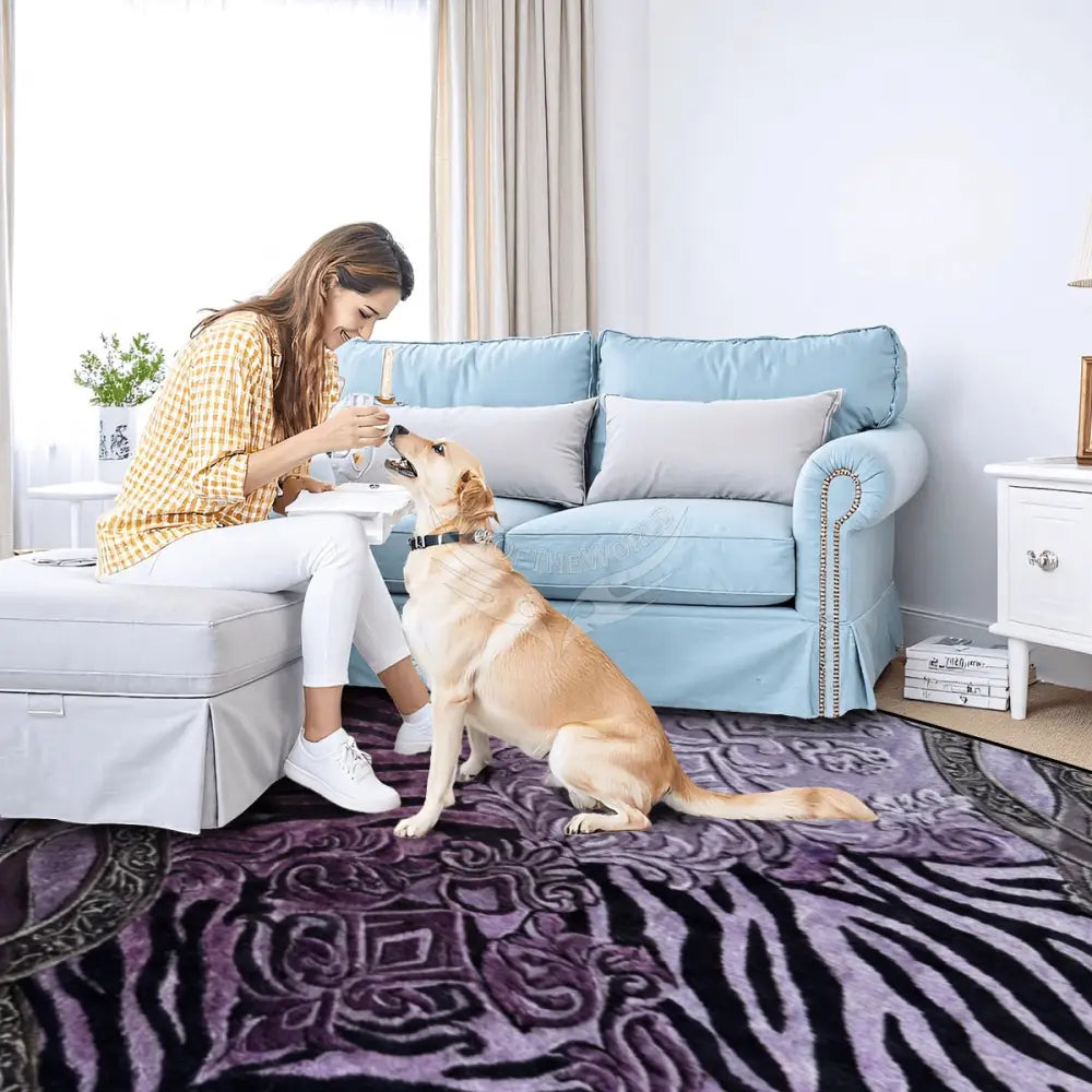 Lavender Multi Patch Animal Print 3D Large Area Rug Floor Carpet 10x8 120’’x96’’ Rugs & Mats