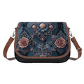 Leather Shoulder Bag - 3D Roses One Size Satchel