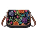 Leather Shoulder Bag - Floral Vibrant Vibes One Size Satchel
