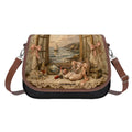 Leather Shoulder Bag - Quaint Vintage Girl’s Window Lace One Size Satchel