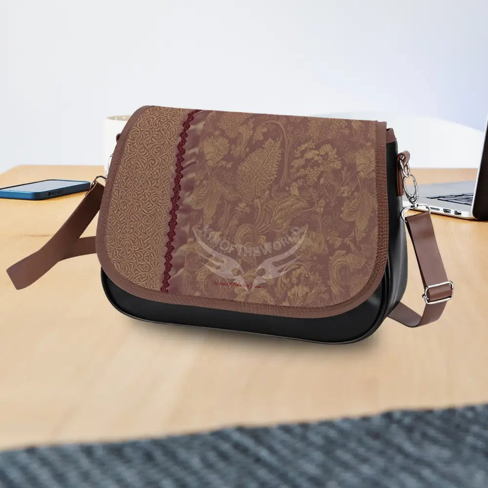 Leather Shoulder Bag - Sepia Pressed One Size Satchel