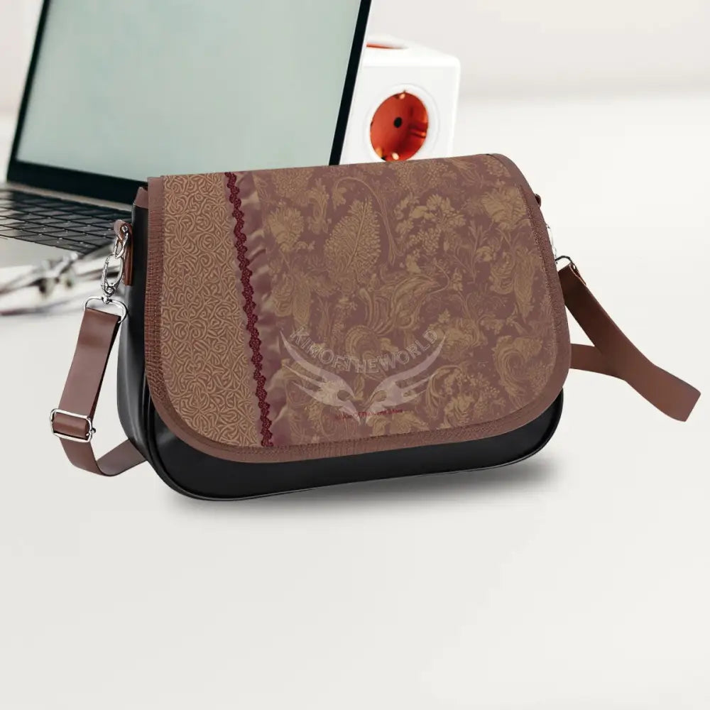 Leather Shoulder Bag - Sepia Pressed One Size Satchel