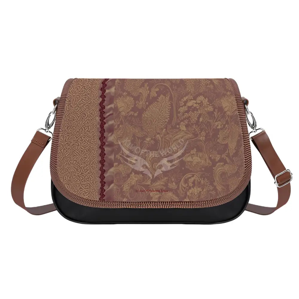 Leather Shoulder Bag - Sepia Pressed One Size Satchel