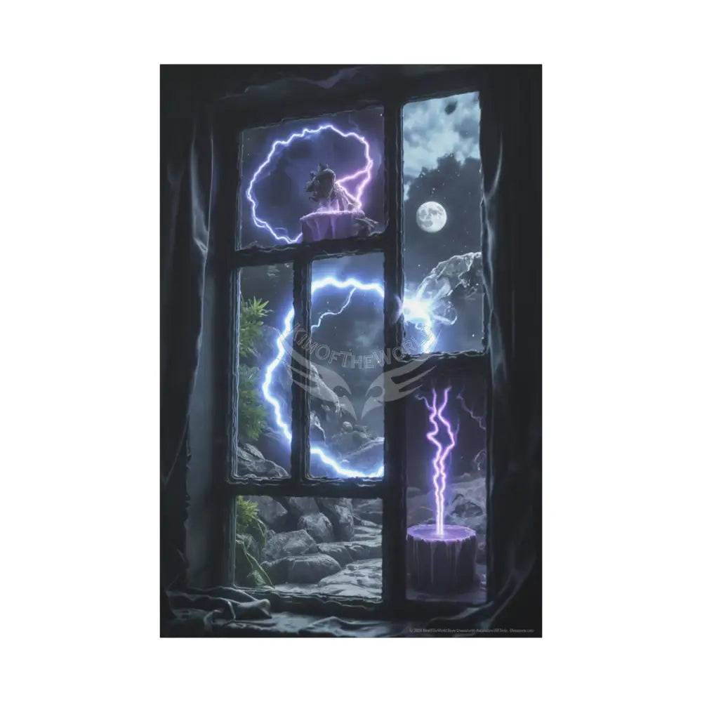 Lightening Windows Matte Canvas Print — Stretched 1.25’’ 40’’ x 60’’ (Vertical) / 1.25’’ Canvas