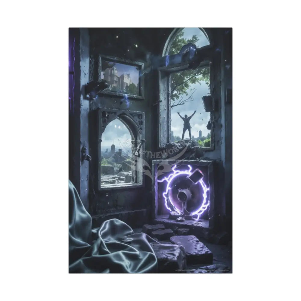 Lightening Windows Matte Canvas Print — Stretched 1.25’’ 40’’ x 60’’ (Vertical) / 1.25’’ Canvas