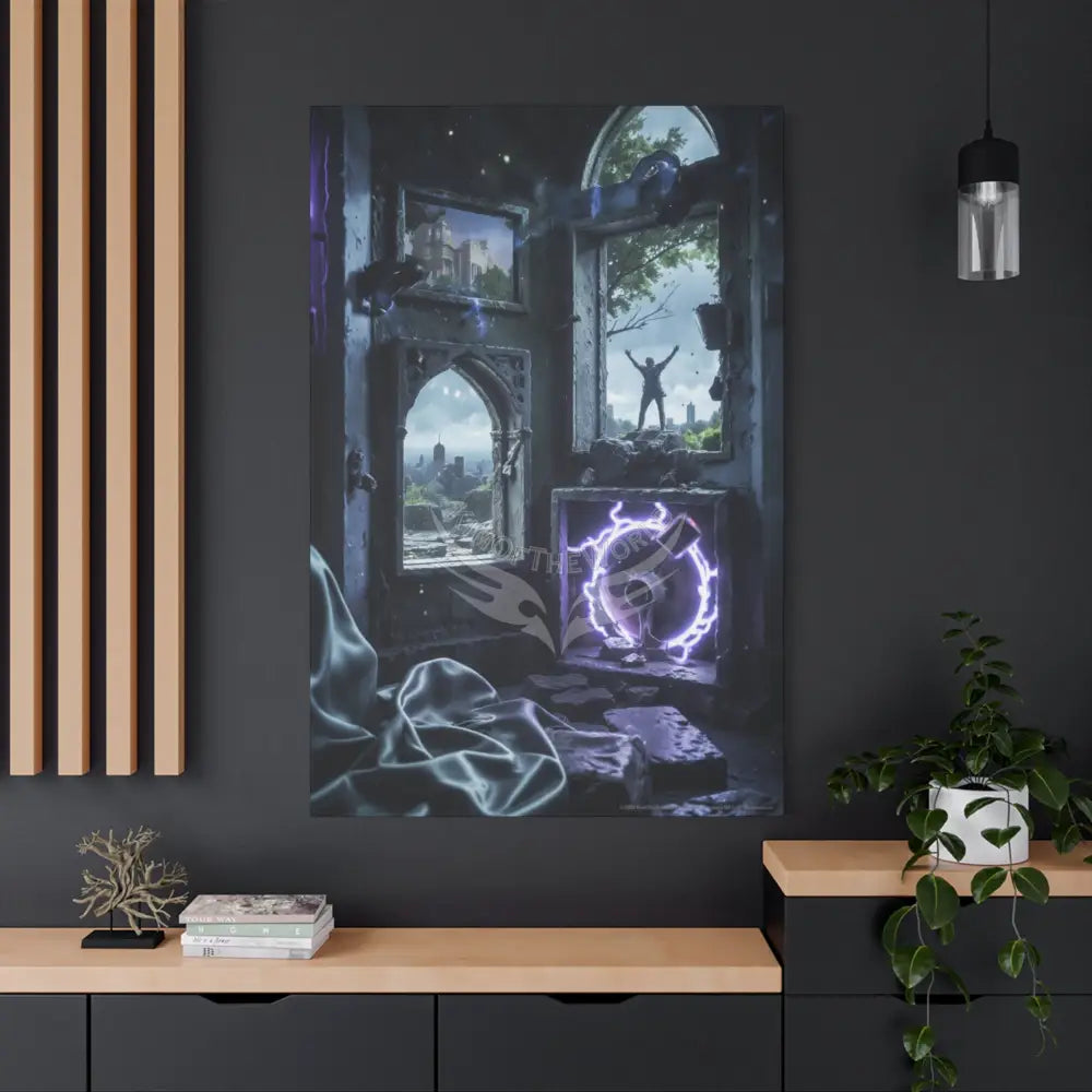 Lightening Windows Matte Canvas Print — Stretched 1.25’’ Canvas