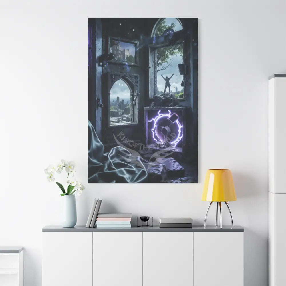 Lightening Windows Matte Canvas Print — Stretched 1.25’’ Canvas