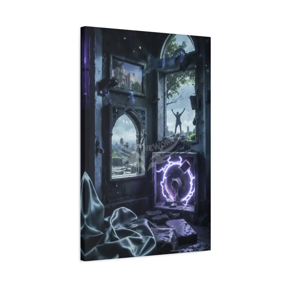 Lightening Windows Matte Canvas Print — Stretched 1.25’’ Canvas