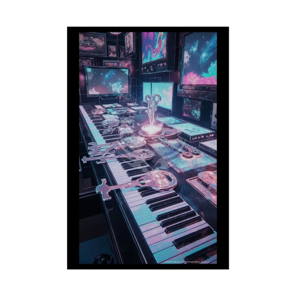 Living in the Keys Collection Piano Music Portal Poster — Rolled Art Print 20″ x 30″ (Vertical) / Semi Glossy Poster