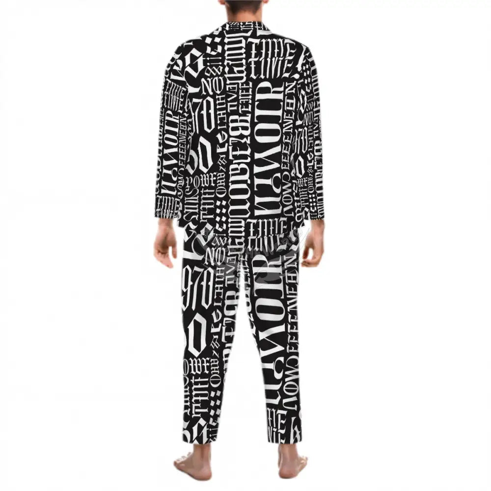 Long Sleeved Print Pajamas for Men Set Customized Services Men’s Pajamas