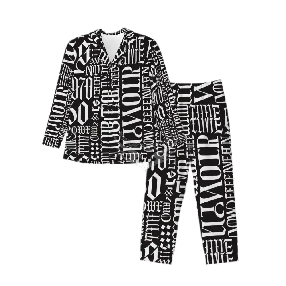 Long Sleeved Print Pajamas for Men Set Customized Services S Men’s Pajamas