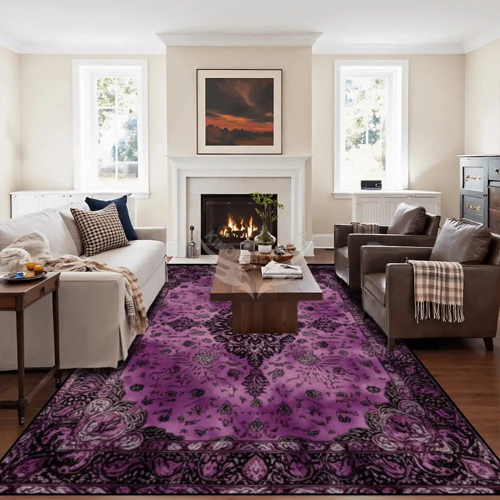 Magenta Traditional Inversion Design 10 ft x 8 ft Large Area Rug Floor Carpet 120’’x96’’ Rugs & Mats