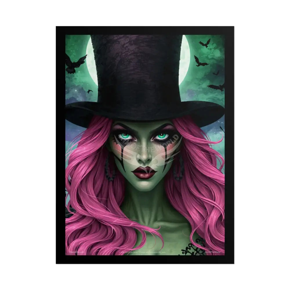 Magician Hat Lady Portrait Poster — Playful Art Print Poster Set Pieces 18″ x 24″ (Vertical) / Matte Poster