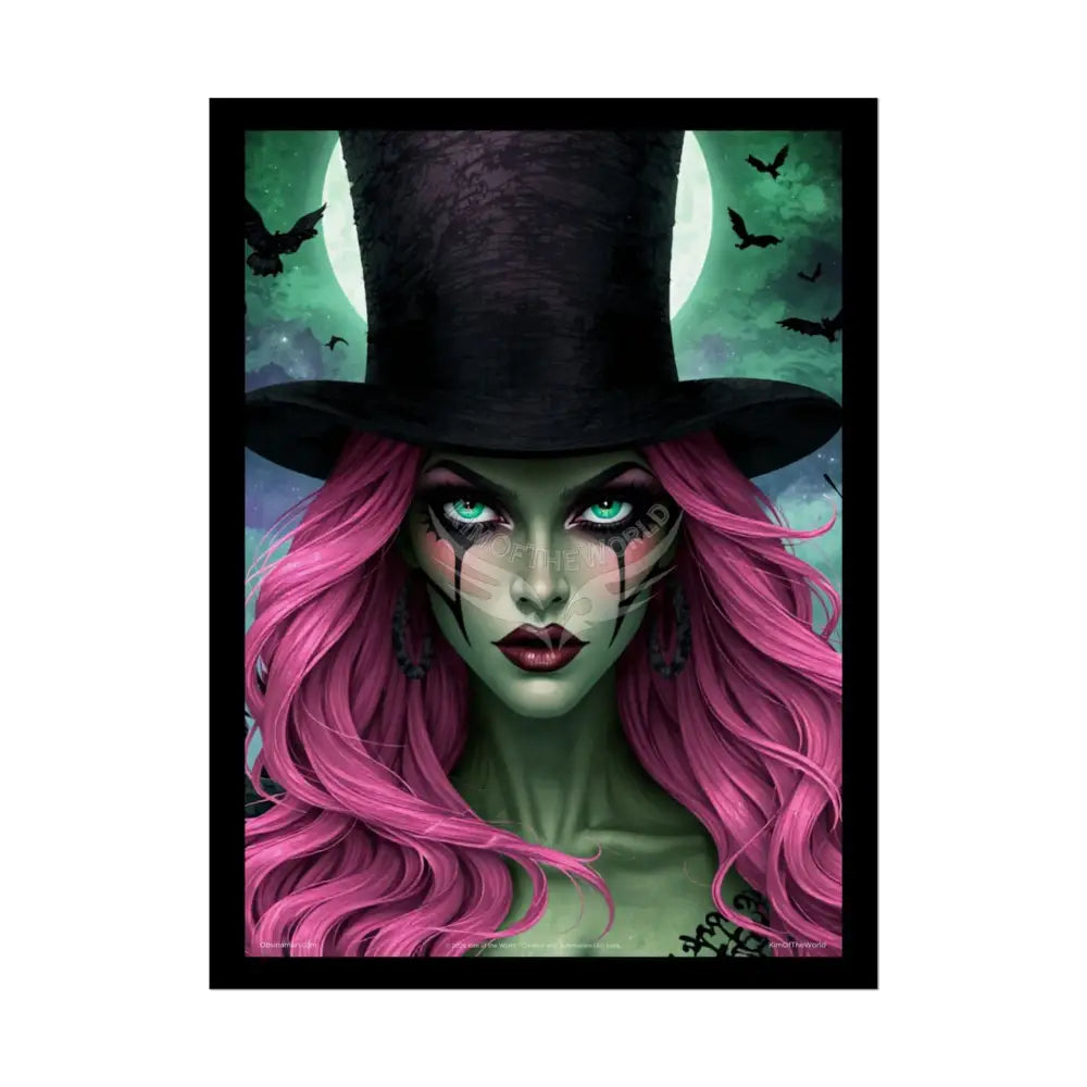 Magician Hat Lady Portrait Poster — Playful Art Print Poster Set Pieces 18″ x 24″ (Vertical) / Semi Glossy Poster