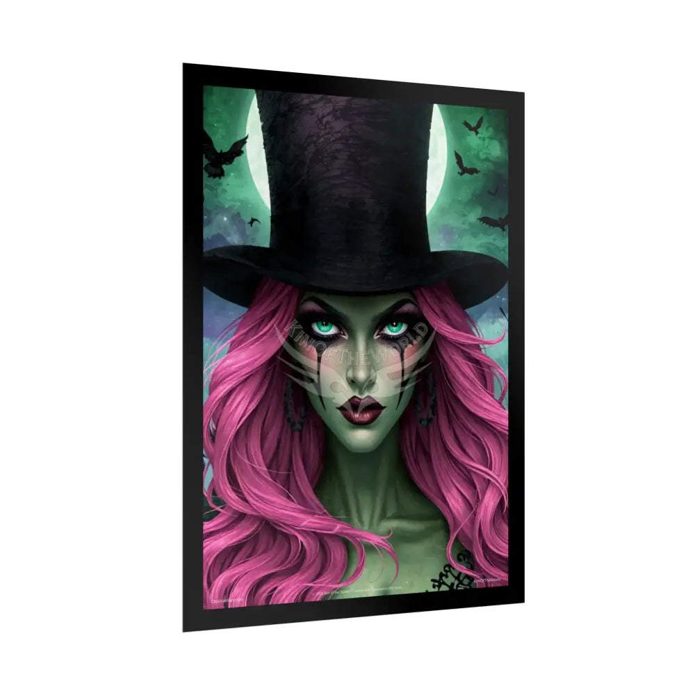 Magician Hat Lady Portrait Poster — Playful Art Print Poster Set Pieces Poster