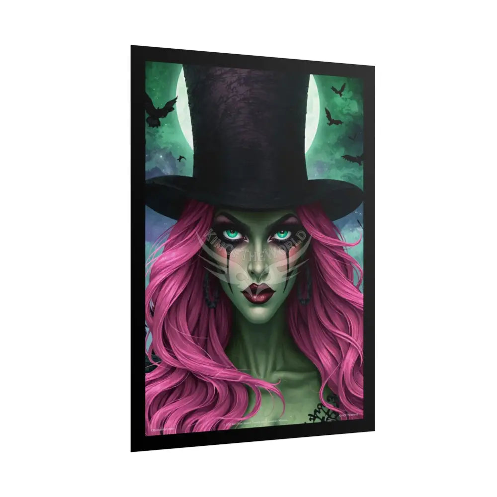 Magician Hat Lady Portrait Poster — Playful Art Print Poster Set Pieces Poster