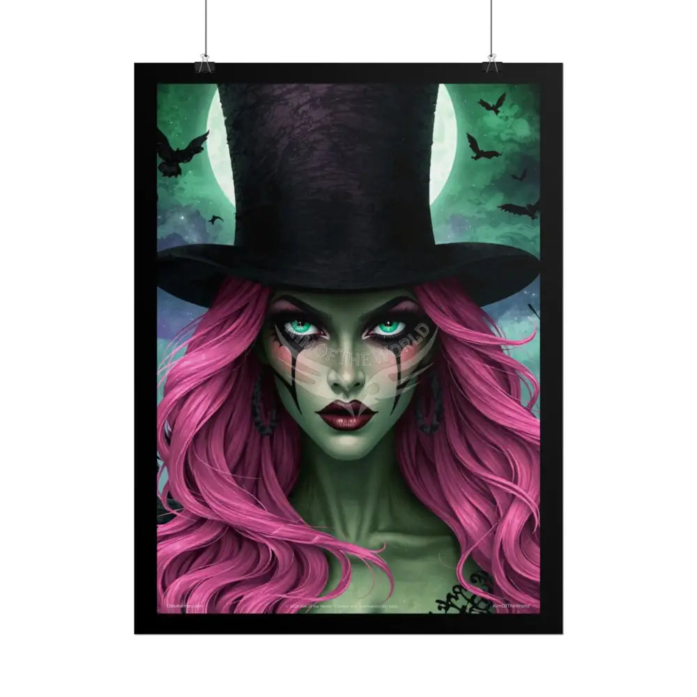 Magician Hat Lady Portrait Poster — Playful Art Print Poster Set Pieces Poster