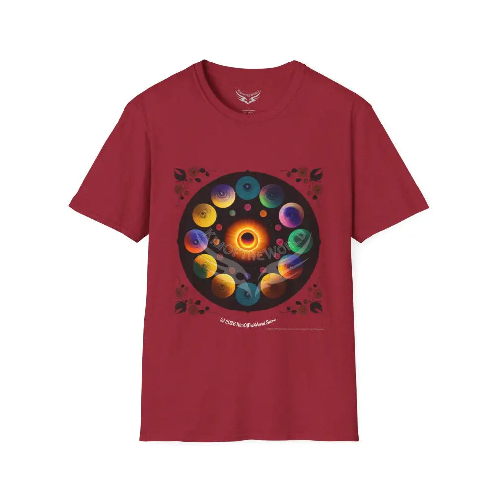 Mandala Phase Abstract Colorful Tee - Softstyle T-Shirt Antique Cherry Red / S T-Shirt