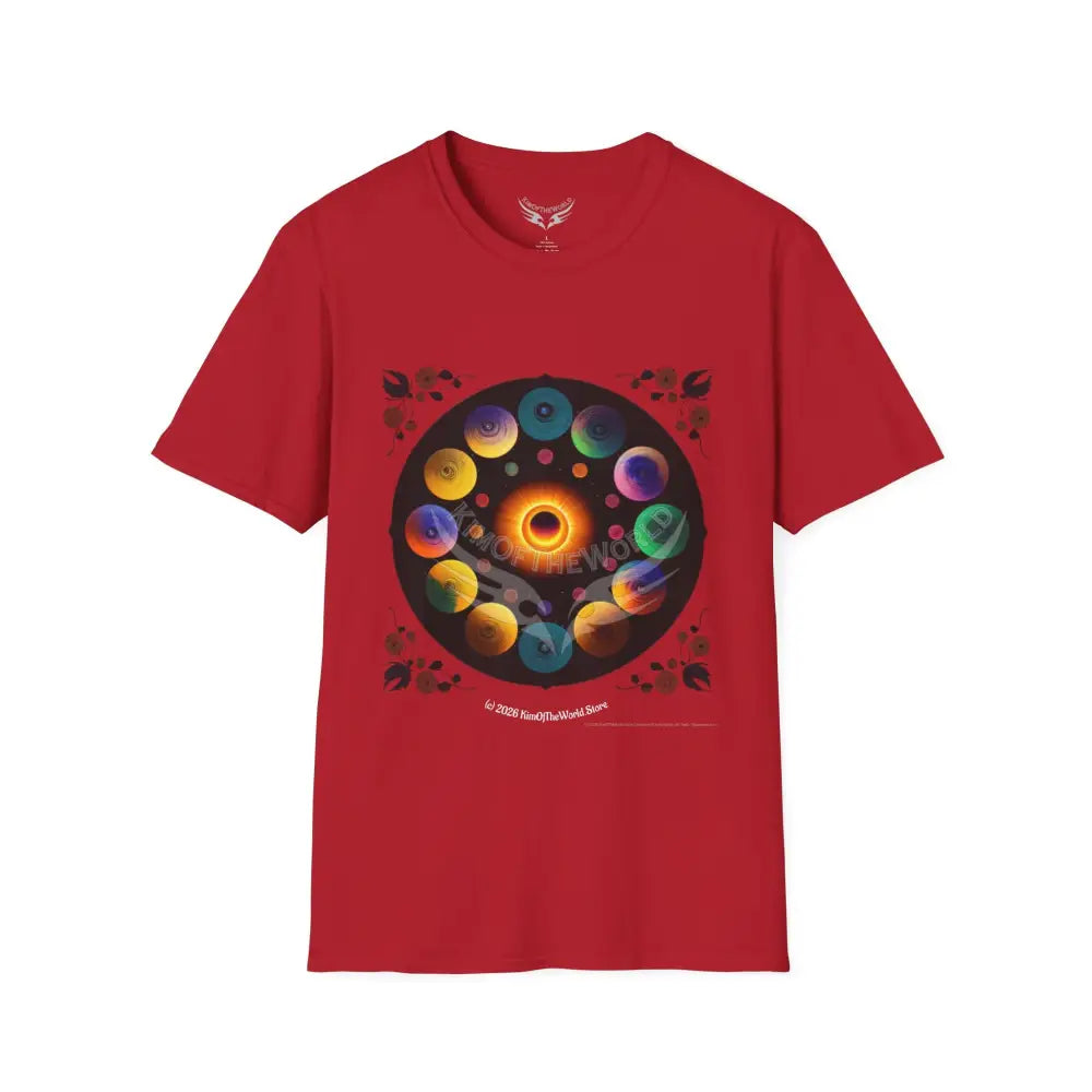 Mandala Phase Abstract Colorful Tee - Softstyle T-Shirt Cherry Red / S T-Shirt