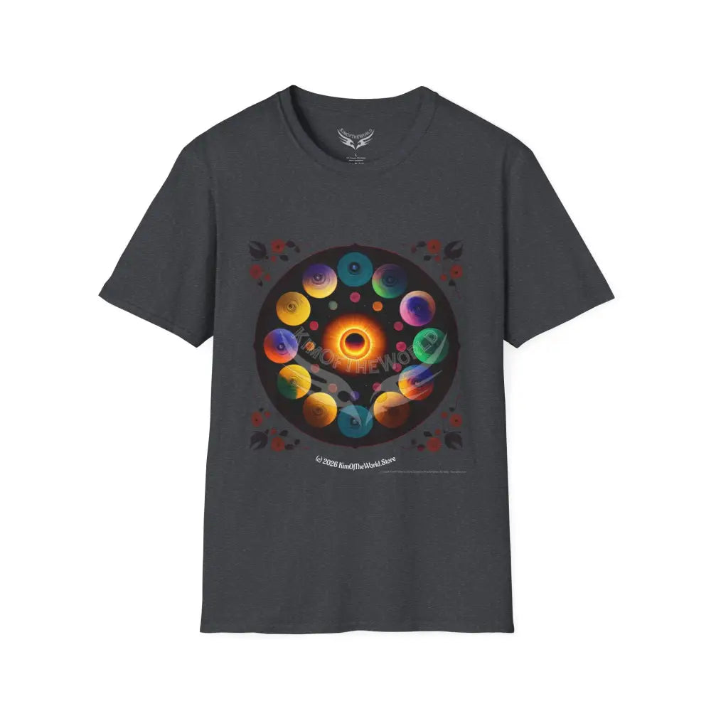 Mandala Phase Abstract Colorful Tee - Softstyle T-Shirt Dark Heather Grey / XS T-Shirt