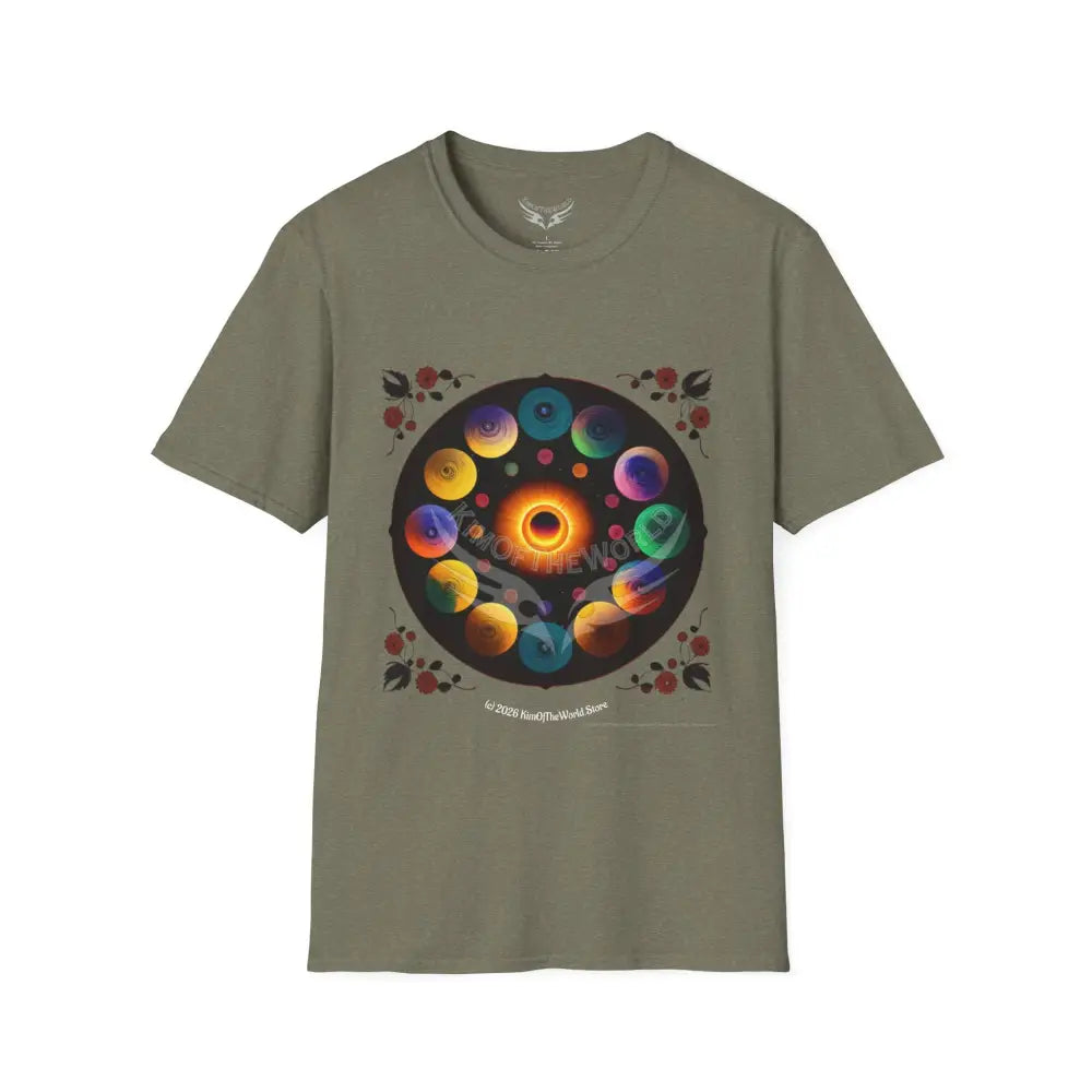 Mandala Phase Abstract Colorful Tee - Softstyle T-Shirt Heather Military Green / S T-Shirt