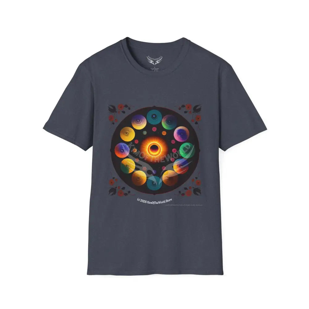 Mandala Phase Abstract Colorful Tee - Softstyle T-Shirt Heather Navy / XS T-Shirt