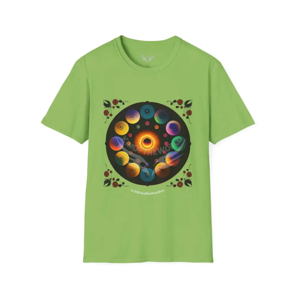 Mandala Phase Abstract Colorful Tee - Softstyle T-Shirt Lime / S T-Shirt