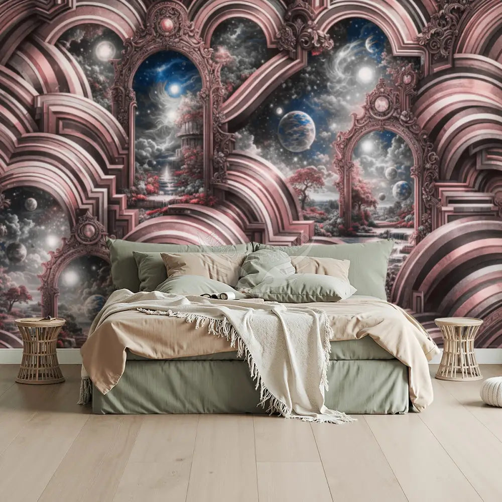Mauve Vintage Dreams Unpasted Mural Wallpaper 144’’x100’’ - 144’’x100’’ - Wall Coverings