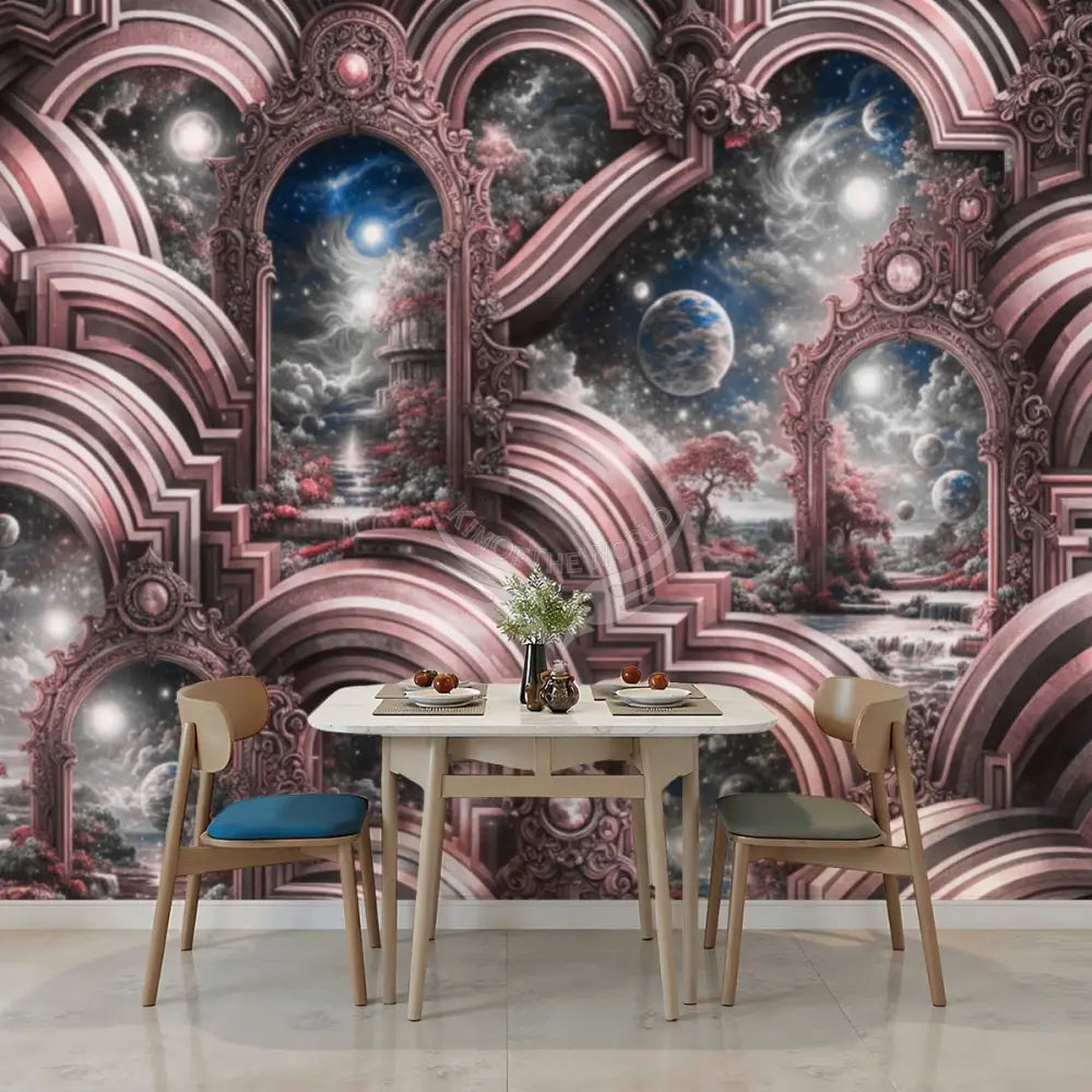 Mauve Vintage Dreams Unpasted Mural Wallpaper 144’’x100’’ - 144’’x100’’ - Wall Coverings
