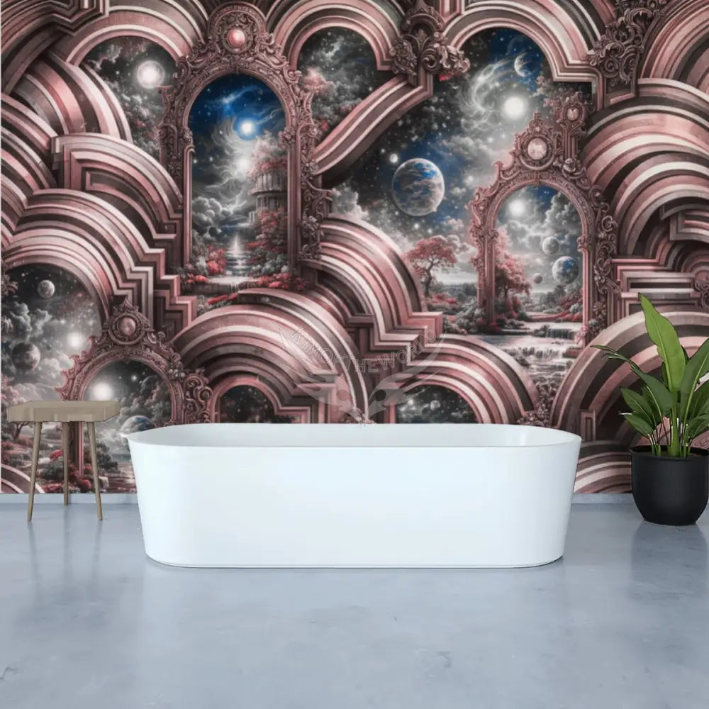 Mauve Vintage Dreams Unpasted Mural Wallpaper 144’’x100’’ - 144’’x100’’ - Wall Coverings