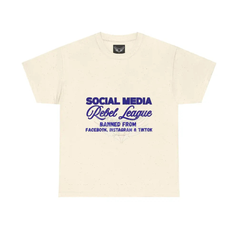 Media Rebel League Tee — ’Banned from Instagram Facebook & TikTok’ Protest Shirt Natural / S T-Shirt