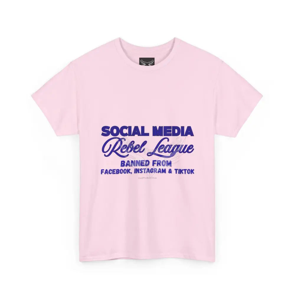Media Rebel League Tee — ’Banned from Instagram Facebook & TikTok’ Protest Shirt T-Shirt
