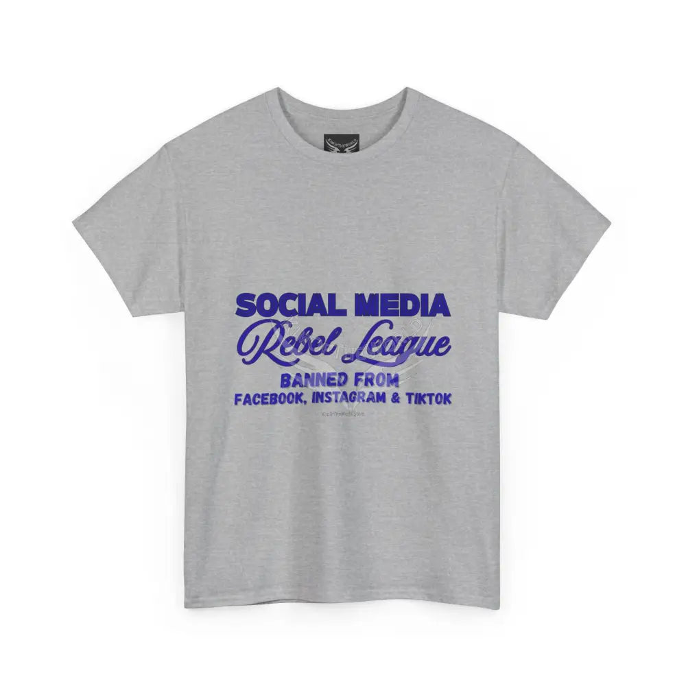 Media Rebel League Tee — ’Banned from Instagram Facebook & TikTok’ Protest Shirt T-Shirt