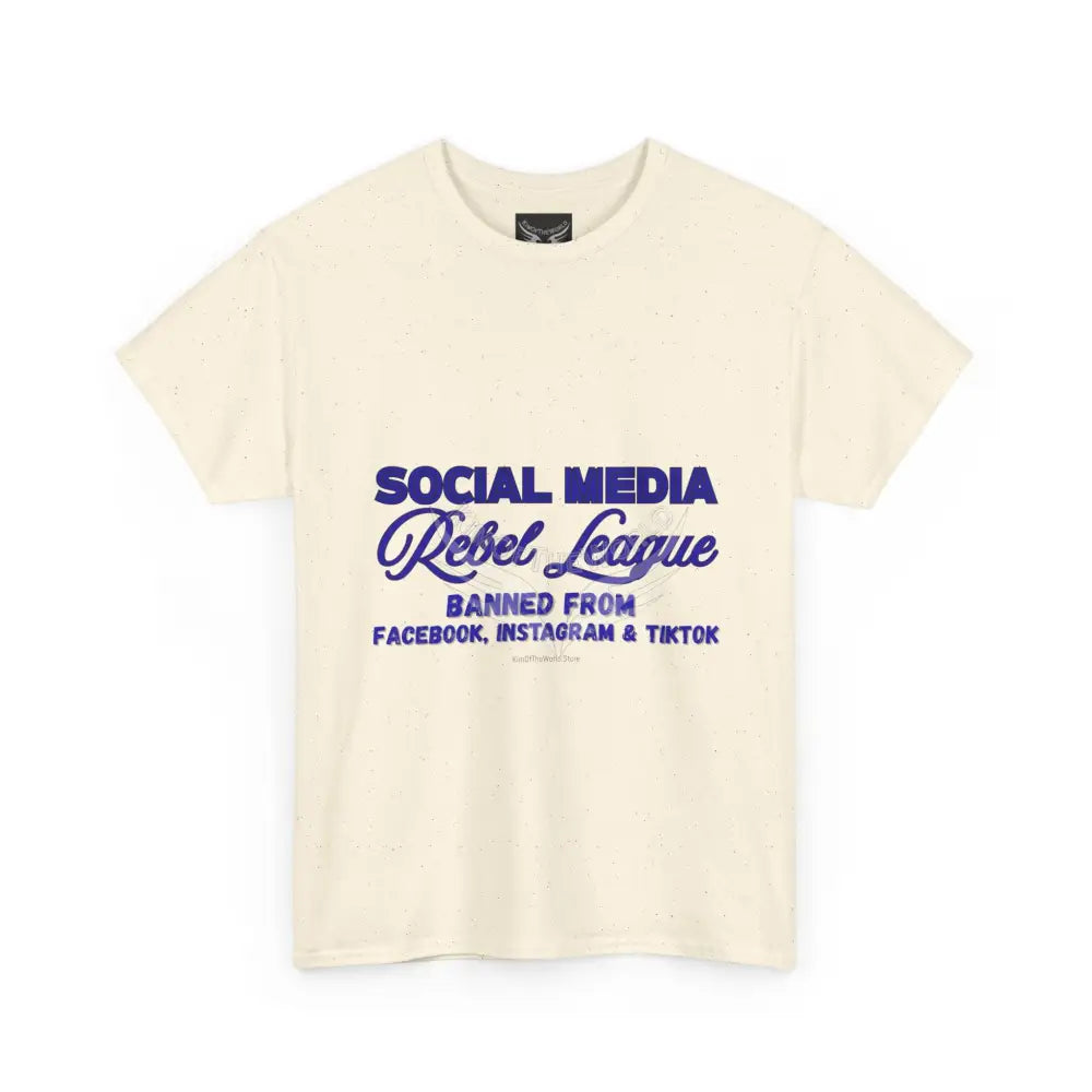 Media Rebel League Tee — ’Banned from Instagram Facebook & TikTok’ Protest Shirt T-Shirt