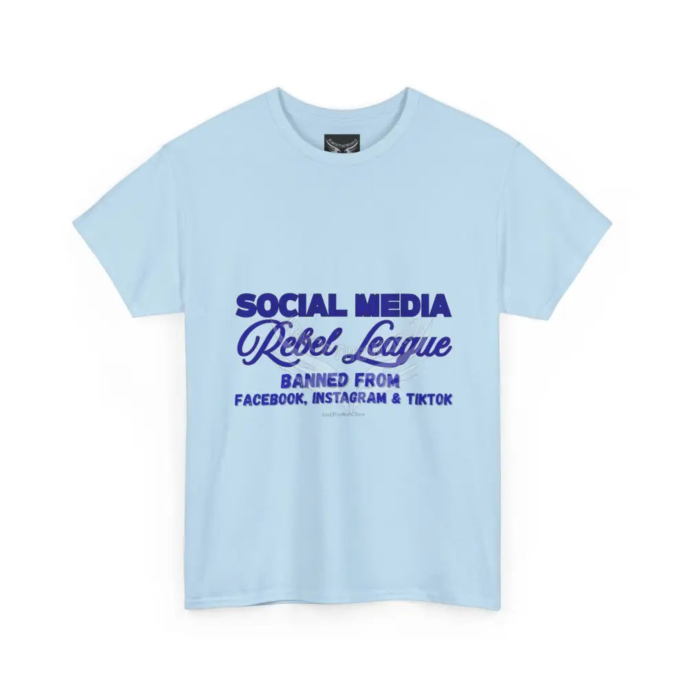 Media Rebel League Tee — ’Banned from Instagram Facebook & TikTok’ Protest Shirt T-Shirt
