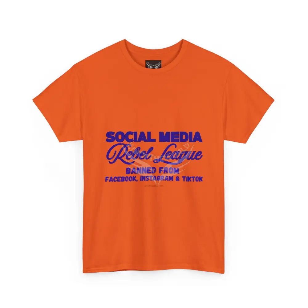 Media Rebel League Tee — ’Banned from Instagram Facebook & TikTok’ Protest Shirt T-Shirt