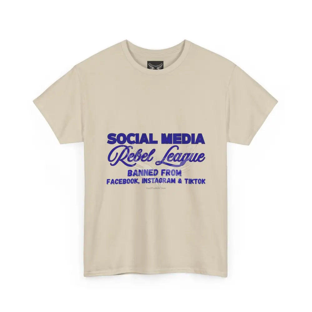 Media Rebel League Tee — ’Banned from Instagram Facebook & TikTok’ Protest Shirt T-Shirt