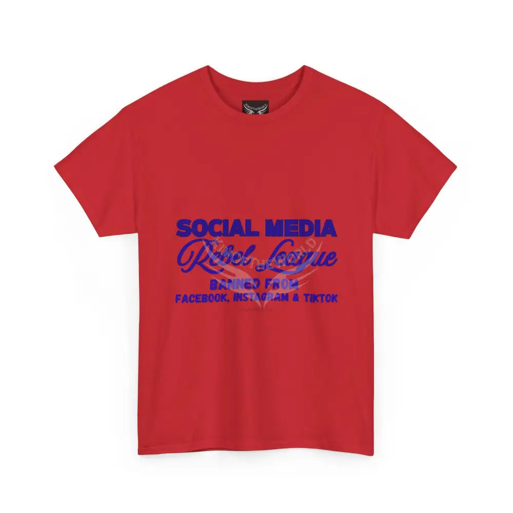 Media Rebel League Tee — ’Banned from Instagram Facebook & TikTok’ Protest Shirt T-Shirt
