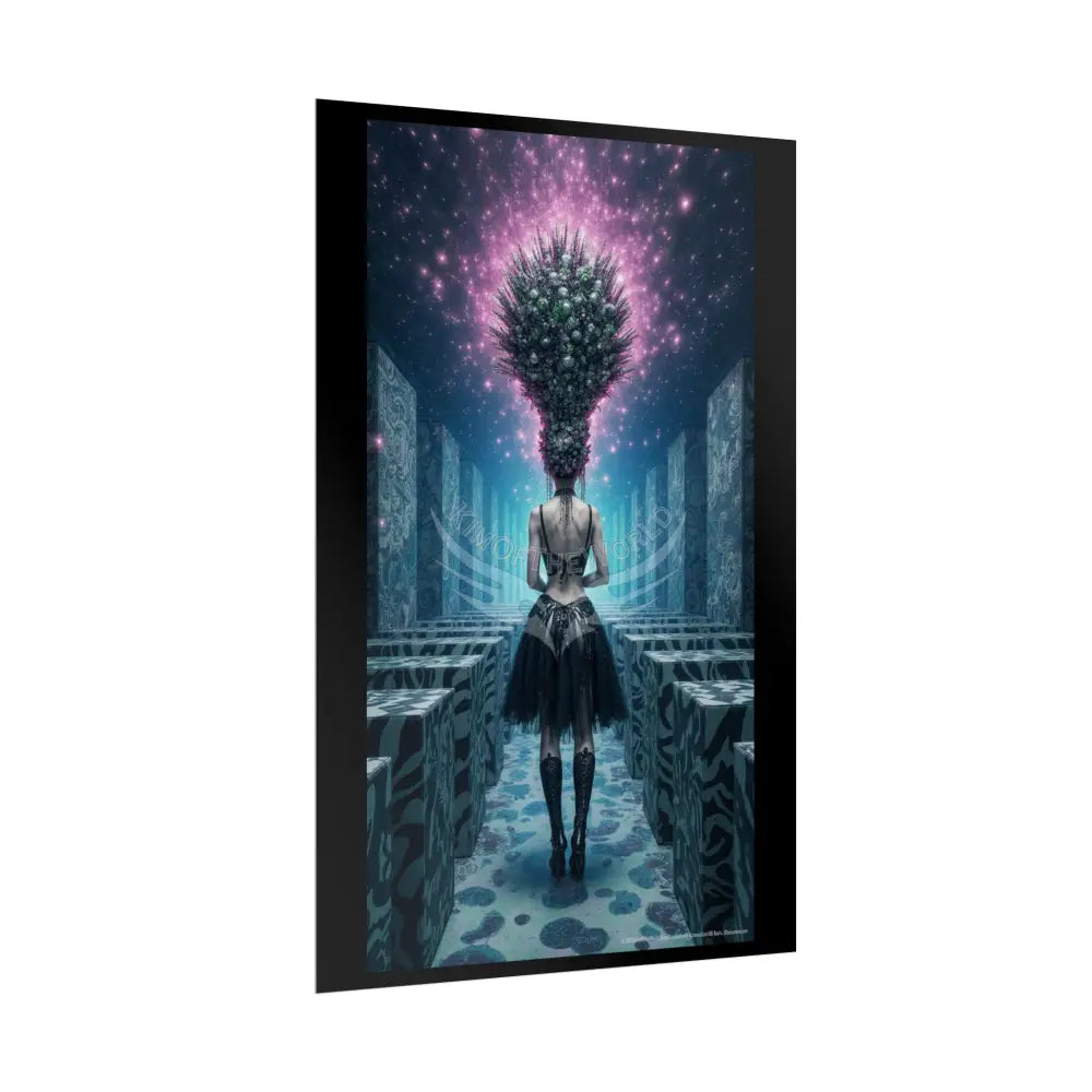 Mega HairStyles ’Rear View’ Funky Hairstyle Sexy Woman on Car Art Print - Fantasy Girls Poster Poster