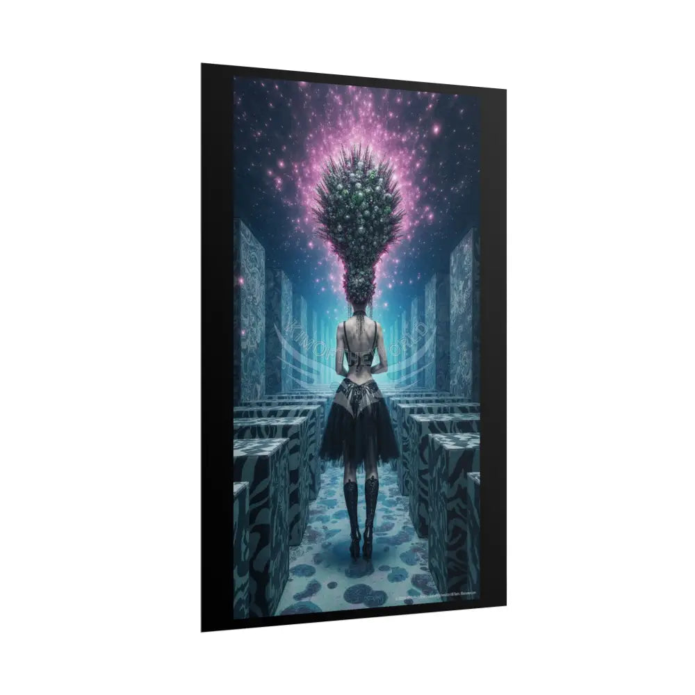 Mega HairStyles ’Rear View’ Funky Hairstyle Sexy Woman on Car Art Print - Fantasy Girls Poster Poster