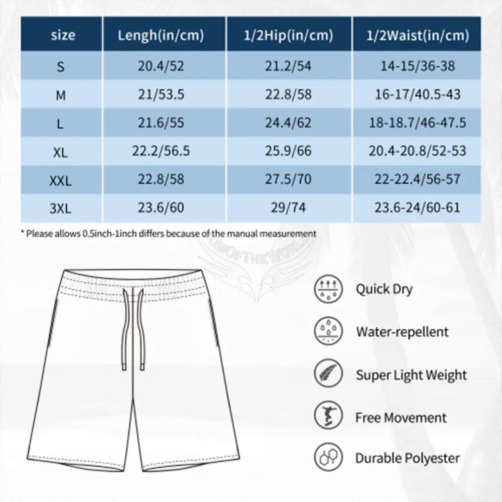 Men’s Beach Shorts - Random Text Print Men’s Pants