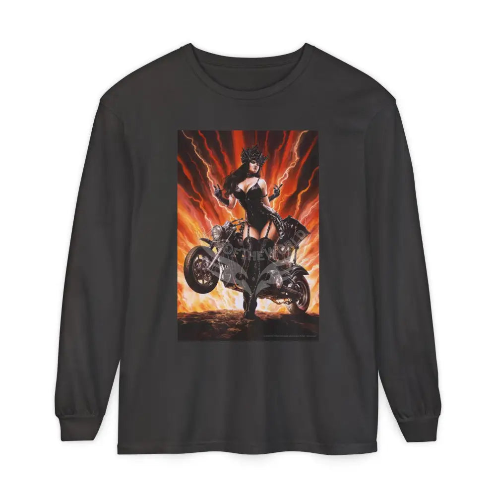 Men’s Long Sleeve Ride on Fire Lady Long Sleeve Tee Graphite / S Long-sleeve