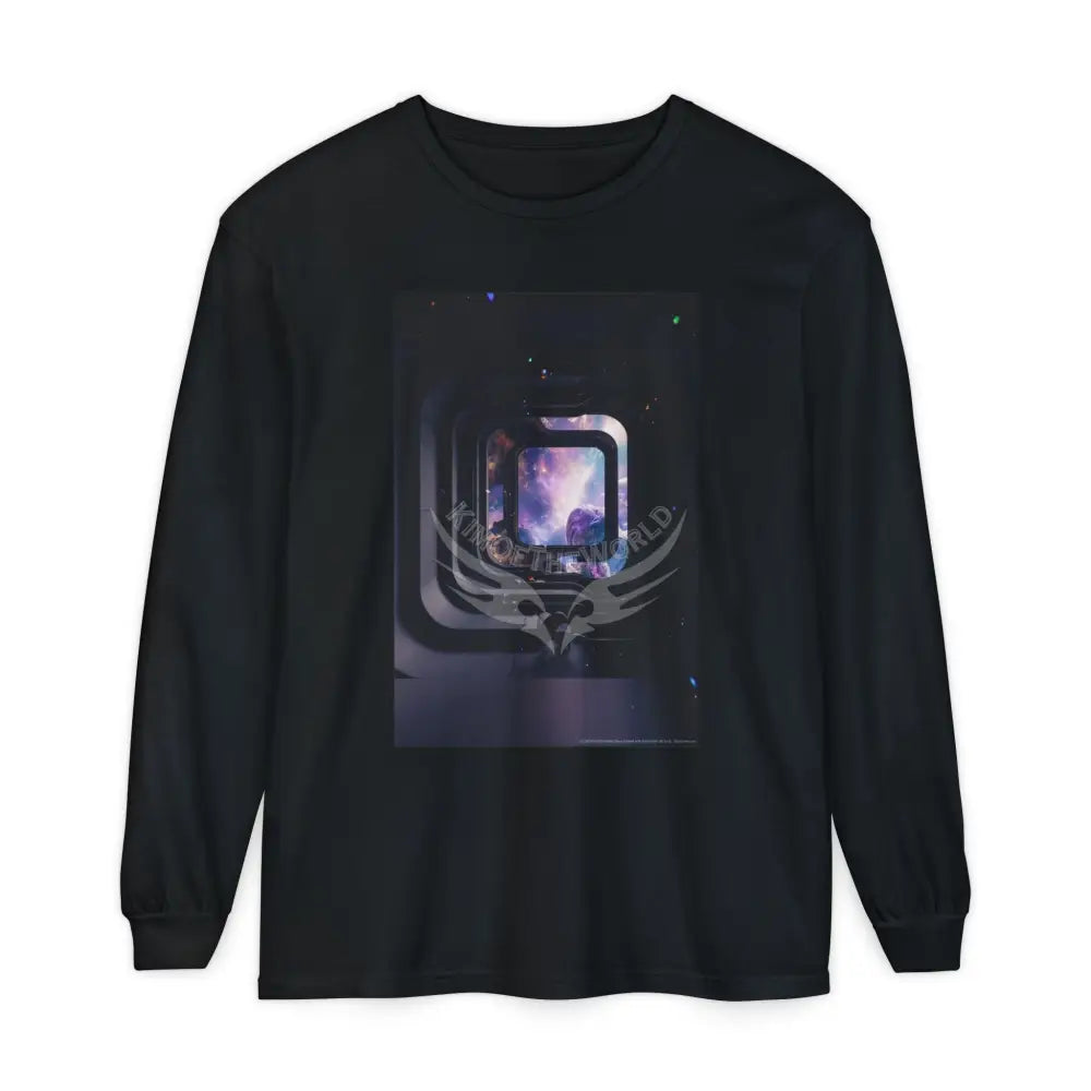 Men’s Shirt Cosmic Portal Photo Long Sleeve Tee Black / S Long-sleeve