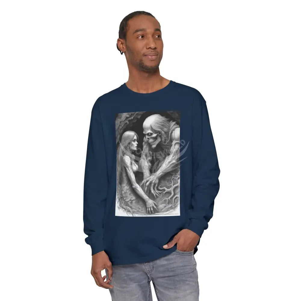 Men’s Shirt Goth Mismatched Couple Photo Long Sleeve Tee Long-sleeve
