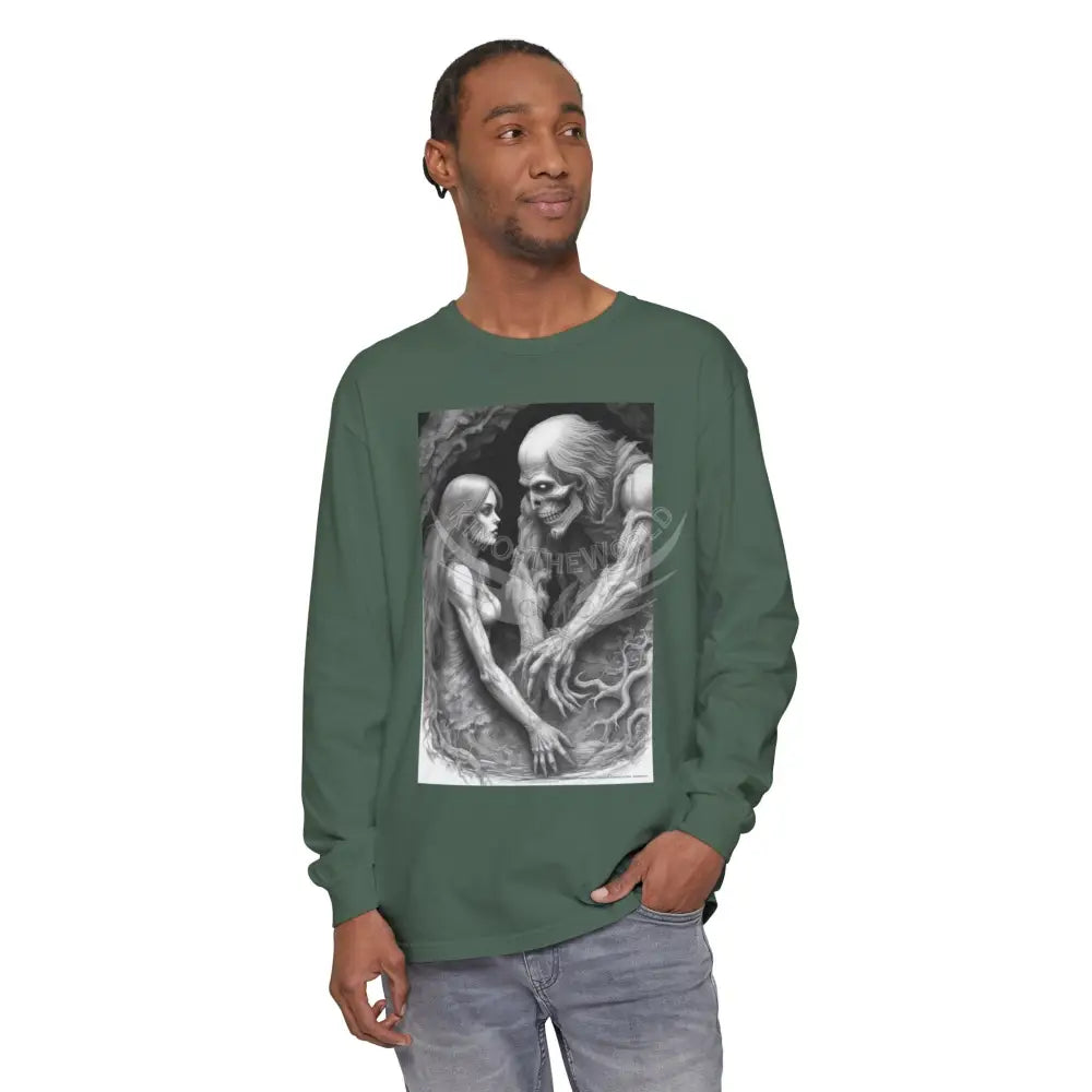 Men’s Shirt Goth Mismatched Couple Photo Long Sleeve Tee Long-sleeve
