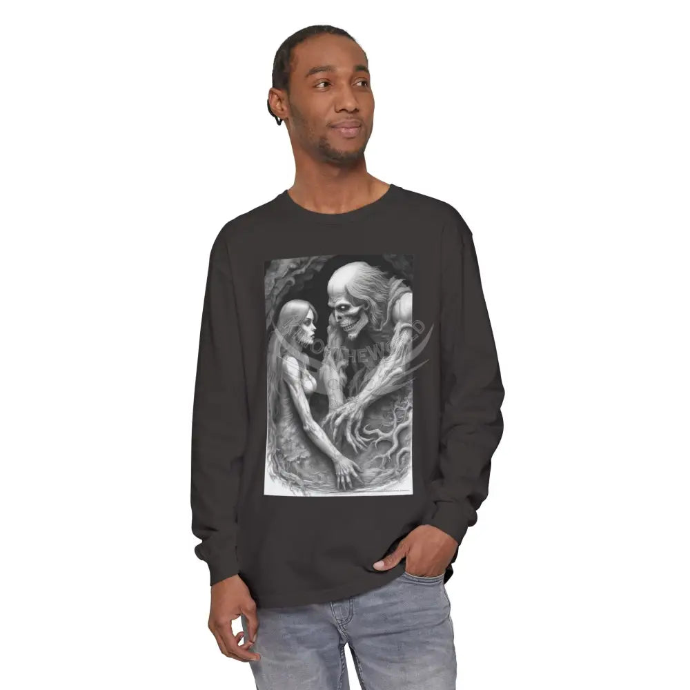 Men’s Shirt Goth Mismatched Couple Photo Long Sleeve Tee Long-sleeve