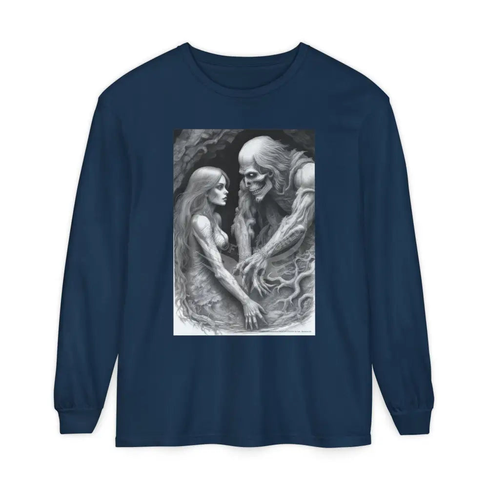Men’s Shirt Goth Mismatched Couple Photo Long Sleeve Tee Long-sleeve