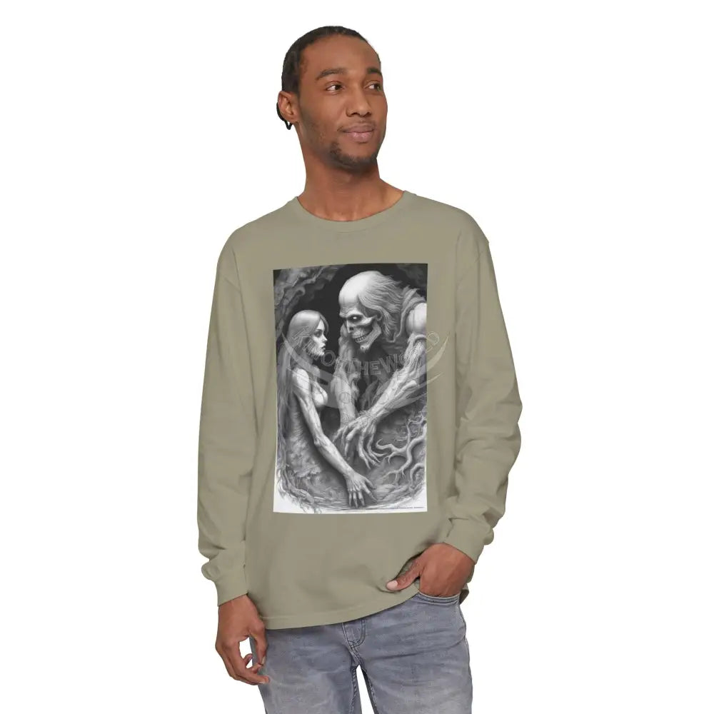 Men’s Shirt Goth Mismatched Couple Photo Long Sleeve Tee Long-sleeve