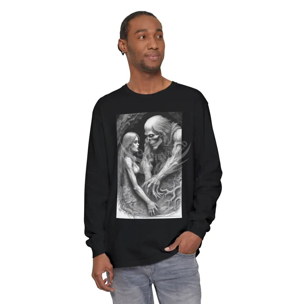Men’s Shirt Goth Mismatched Couple Photo Long Sleeve Tee Long-sleeve