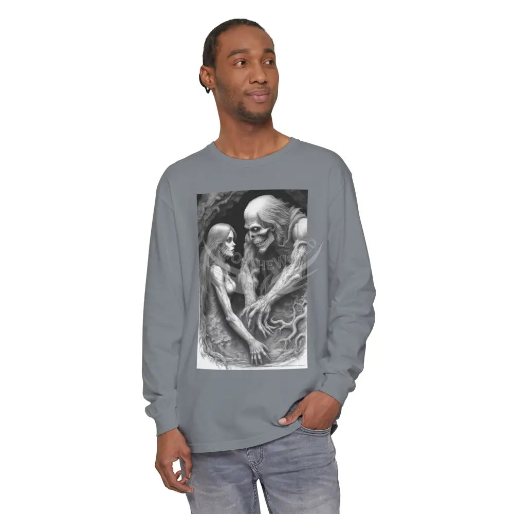 Men’s Shirt Goth Mismatched Couple Photo Long Sleeve Tee Long-sleeve